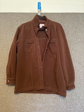 Men's Brown Lightweight Fleece Shirt Jacket - Unbranded
